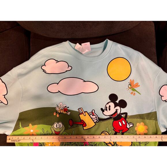 Disney Parks Mickey garden collection short sweatshirt by Mickey and Co. large - Picture 9 of 10